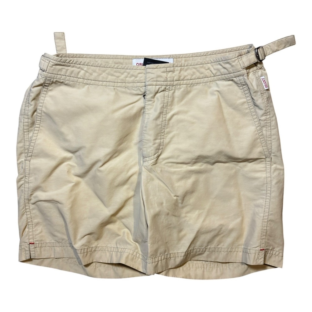 ORLEBAR BROWN Tan Beach Swim Shorts Mens Size 32 Slimming Side Adjusters